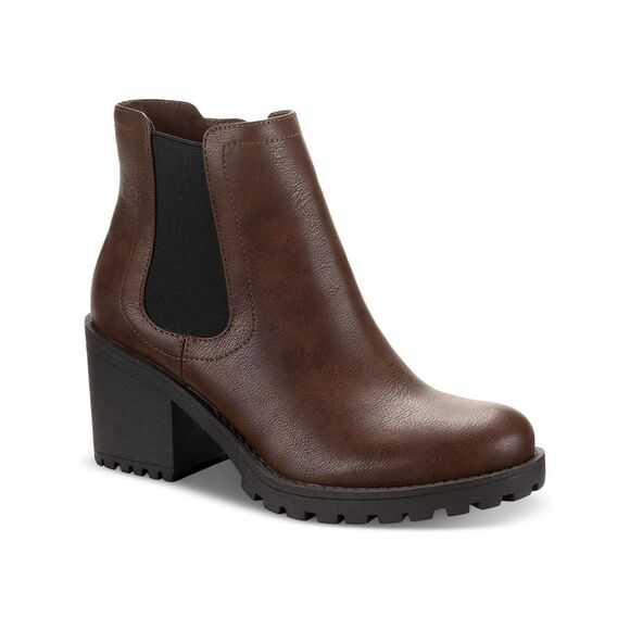 Sun + Stone Shoes - Sun Stone Womens 5.5 M Chocolate Brown Morghan Block Heel Booties NIB OT9